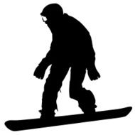 Black silhouettes snowboarders on white background Vector N4