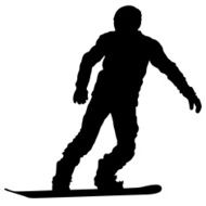 Black silhouettes snowboarders on white background Vector N5