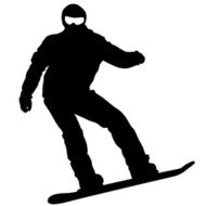 Black silhouettes snowboarders on white background Vector N6