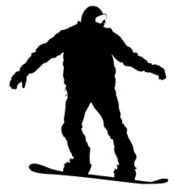 Black silhouettes snowboarders on white background Vector N9