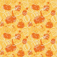 Seamless food pattern with pumpkins