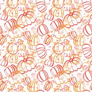 Seamless food pattern with pumpkins N2