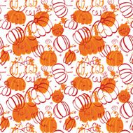 Seamless food pattern with pumpkins N3