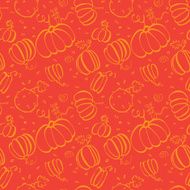 Seamless food pattern with pumpkins N4