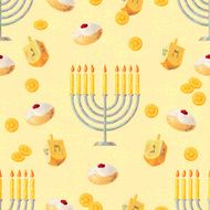 Hanukkah Seamless Pattern N2