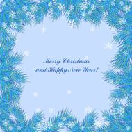 Sweet Christmas greeting card with fir twigs