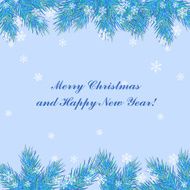Sweet Christmas greeting card with fir twigs N2