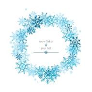 winter print with blue snowflakes N4