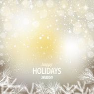 Holiday greeting card with Conifer branches