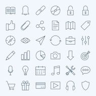 Line Universal Web and Mobile User Interface Icons Set N2