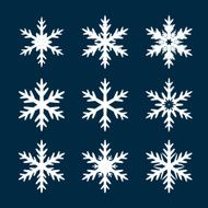 Collection of White Snowflakes