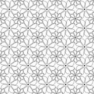 Black and white seamless pattern with flower style