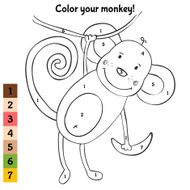 Black and white coloring with cute monkey N2