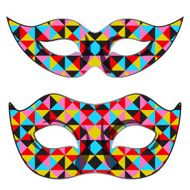 Carnival mask set for man and woman with geometric pattern N2