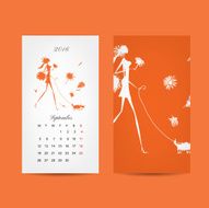 Calendar 2016 grid Fashion girls design