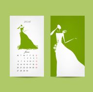 Calendar 2016 grid Fashion girls design N6