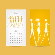 Calendar 2016 grid Fashion girls design N7
