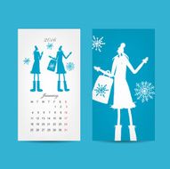 Calendar 2016 grid Fashion girls design N8