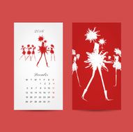 Calendar 2016 grid Fashion girls design N10