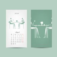 Calendar 2016 grid Fashion girls design N11