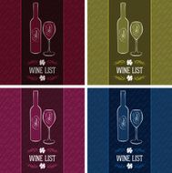 set of templates for cover menus and wine