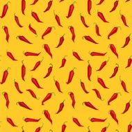 Seamless pattern of red chili peppers N2