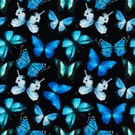 Watercolor butterfly pattern vector