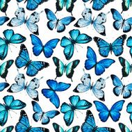 Watercolor butterfly pattern vector N2