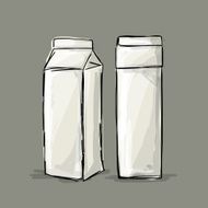 Cardboard milk package sketch for your design