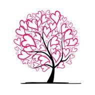 Valentine tree love leaf from hearts