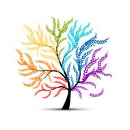 Art tree colorful for your design