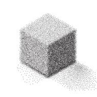 Dotwork Halftone Vector Cube Icon Tattoo Style Backgroun
