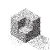 Dotwork Halftone Vector Cube Icon Tattoo Style Backgroun N2