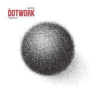 Halftone 3D Ball template Dotwork Tattoo Style Vector