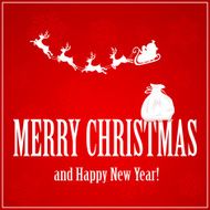 Santa with reindeers and sack