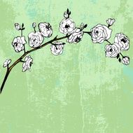 Hand drawn brunch with flowers and copy space