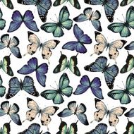 Watercolor butterfly pattern vector N5