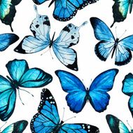 Watercolor butterfly pattern vector N6