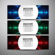 Abstract circle shining pattern Vector banners set background N2