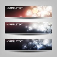 Set of Colorful Sparkling Bright Horizontal Headers and Banners N6