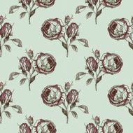 Hand drawn vintage floral seamless pattern