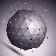 Contemporary techno black and white stylish spherical