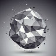 Triangular abstract grayscale 3D illustration vector