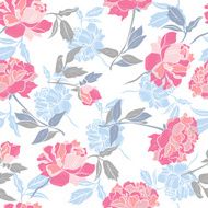 Seamless pattern with peony N2
