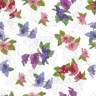 Seamless floral pattern with red anemones