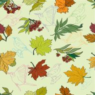 Seamless pattern with autumn leaves N13