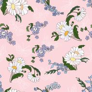 Seamless pattern with daisies N2