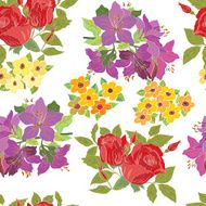 Seamless floral design with lilies