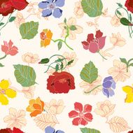 Seamless floral design with colorful flowers