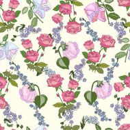Seamless floral design with roses N2